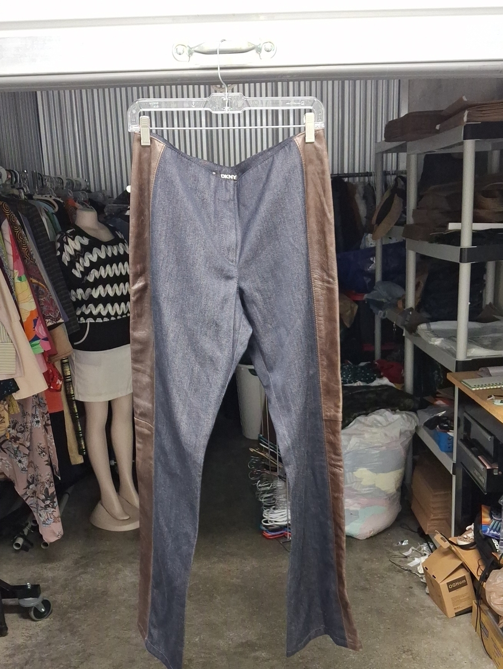 Two-Tone Brown and Blue Women's Jeans